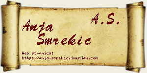 Anja Smrekić vizit kartica